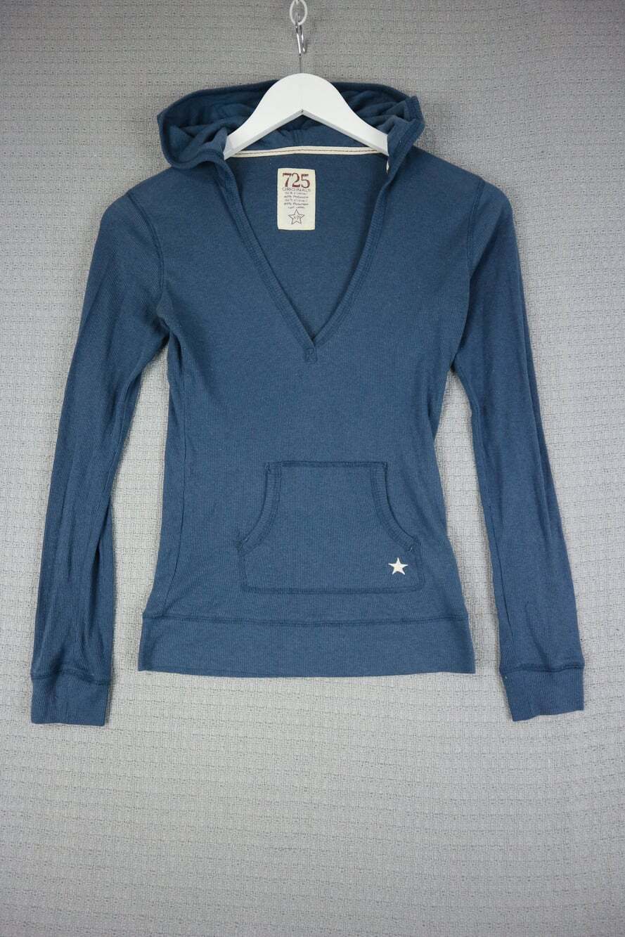725 Original Womens Ribbed Cotton Hoodie Small Y2K